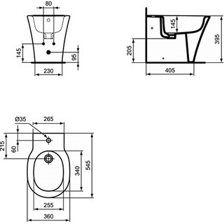 Биде напольное Ideal Standard Connect Air E018001