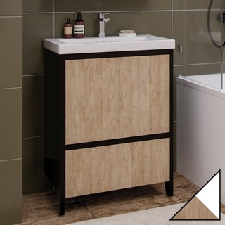 Тумба для комплекта Velvex Klaufs 60.2D.1Y белая, шатанэ, напольная