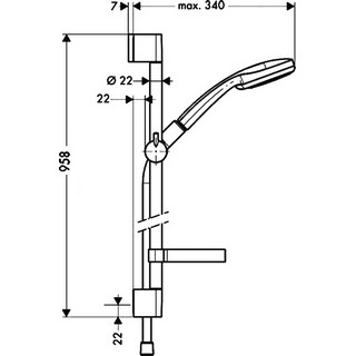 Душевой гарнитур Hansgrohe Croma 100 Vario 27771000 Unica C