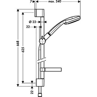 Душевой гарнитур Hansgrohe Croma 100 Vario 27772000 Unica'C