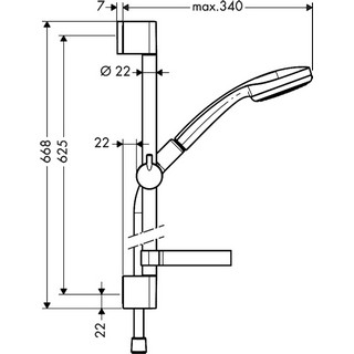 Душевой гарнитур Hansgrohe Croma 100 1jet 27717000  Unica'C