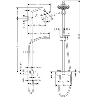 Душевая стойка Hansgrohe Croma 100 27154000