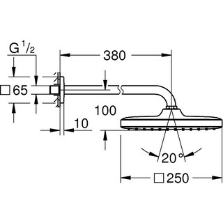 Верхний душ Grohe Tempesta 250 Cube 26682000