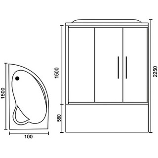 Душевой бокс Royal Bath RB150ALP-T-CH-L