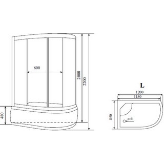 Душевая кабина Timo Standart T-1120 L