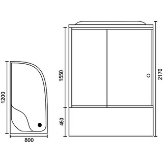 Душевая кабина Royal Bath RB 8120BK1-M-CH L