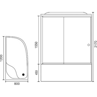 Душевая кабина Royal Bath ВК RB8120BK2-T-L