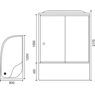 Душевая кабина Royal Bath RB 8120BK1-T R