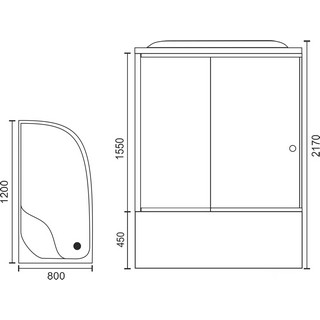 Душевая кабина Royal Bath RB 8120BK1-M L