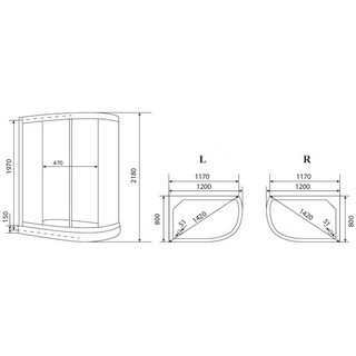 Душевая кабина Timo Eco TE-0702 P R
