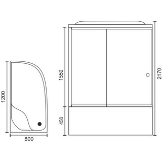 Душевая кабина Royal Bath RB8120BK2-M-CH-L