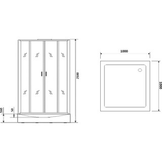 Душевая кабина Niagara Premium NG-6002-01GQ 100х100х210