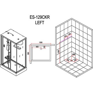 Душевая кабина Esbano ES-129CKR