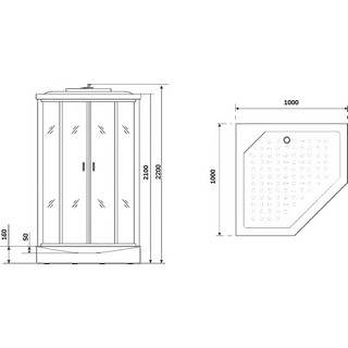 Душевая кабина Niagara Premium NG-6002-01D 100х100х220