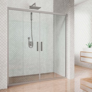 Душевая дверь в нишу Kubele DE019D4-CLN-MT 140 см, профиль матовый хром