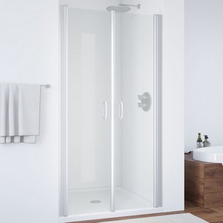 Душевая дверь в нишу Vegas Glass E2P 90 07 01 профиль матовый хром, стекло прозрачное