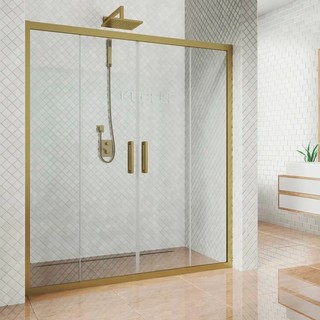 Душевая дверь в нишу Kubele DE019D4-CLN-BR 145 см, профиль бронза