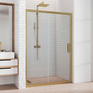 Душевая дверь в нишу Kubele DE019D2-CLN-BR 125 см, профиль бронза