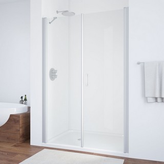 Душевая дверь в нишу Vegas Glass EP-F-2 135 07 01 R профиль матовый хром, стекло прозрачное