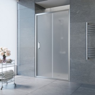 Душевая дверь в нишу Vegas Glass ZP TUR NOVO 135 08 10 135 см, профиль глянцевый хром, стекло сатин