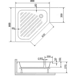 Поддон для душа RGW BT/CL-S-A 80x80 (FW5-5)