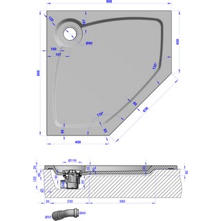 Поддон для душа GuteWetter Deluxe 90x90x2 P белый