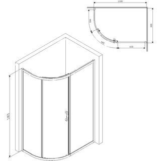 Душевой уголок AM.PM Like W83G-302U120CG 120, тонированное стекло