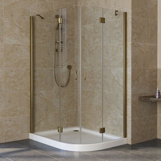 Душевой уголок Vegas Glass AFS-F Lux 120*110 05 01 L профиль бронза, стекло прозрачное