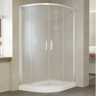 Душевой уголок Vegas Glass ZS-F 120*80 01 10 профиль белый, стекло сатин