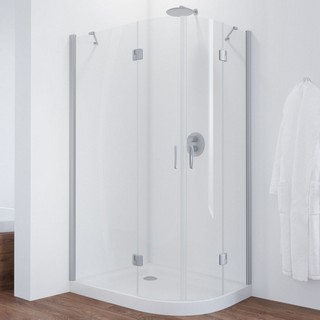 Душевой уголок Vegas Glass AFS-F 100*90 07 01 L профиль матовый хром, стекло прозрачное