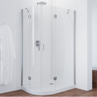 Душевой уголок Vegas Glass AFS-F 100*90 08 01 R профиль глянцевый хром, стекло прозрачное