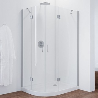 Душевой уголок Vegas Glass AFS-F 120*90 07 01 R профиль матовый хром, стекло прозрачное