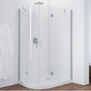Душевой уголок Vegas Glass AFS-F 110*100 07 01 R профиль матовый хром, стекло прозрачное