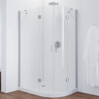 Душевой уголок Vegas Glass AFS-F 120*100 07 01 L профиль матовый хром, стекло прозрачное