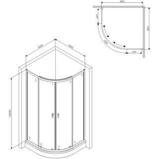 Душевой уголок AM.PM X-Joy W88G-205-090MT 90x90