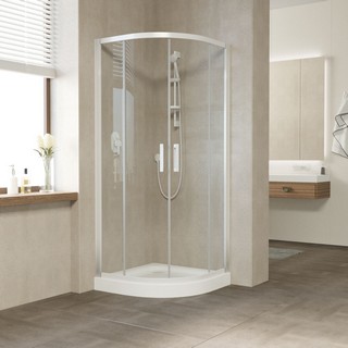 Душевой уголок Vegas Glass ZS 90 01 01 профиль белый, стекло прозрачное