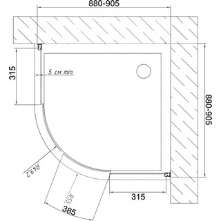 Душевой уголок Vegas Glass ZS 90 01 01 профиль белый, стекло прозрачное