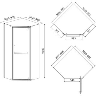 Душевой уголок IDDIS Steel STE8SS0i23 100х100 см, сатин