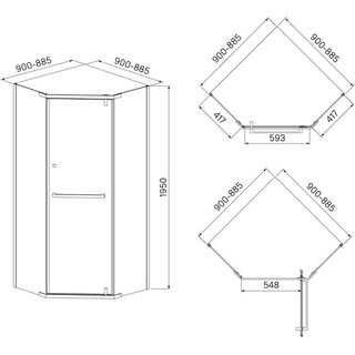 Душевой уголок IDDIS Steel STE8SS9i23 90х90 см, сатин