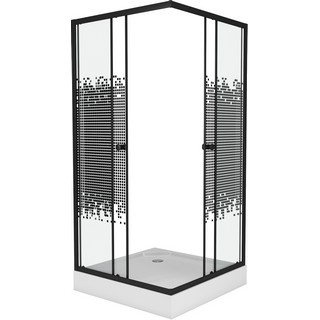 Душевой уголок Niagara Eco NG-009-14Q black мозаика, с поддоном