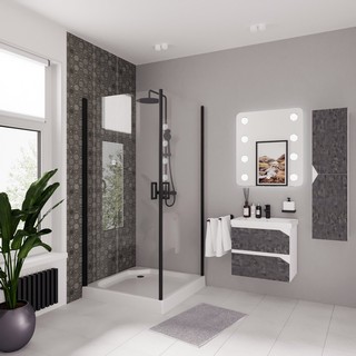 Душевой уголок Niagara Nova NG-6803-08  BLACK 90x90, квадратный, черный