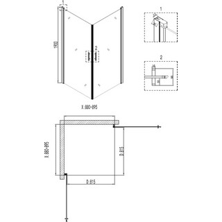 Душевой уголок Niagara Nova NG-6803-08  BLACK 90x90, квадратный, черный