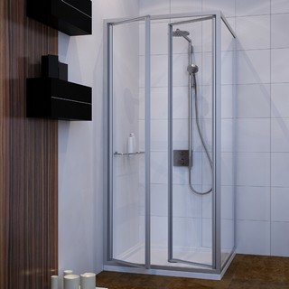 Душевой уголок GuteWetter Practic Square GK-402 левая 120x120 см стекло бесцветное, профиль матовый хром