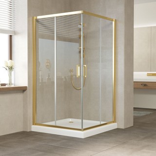 Душевой уголок Vegas Glass ZA 120 09 01 профиль золото, стекло прозрачное