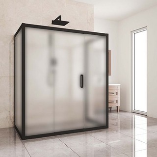 Душевой уголок Kubele DE019R3U-MAT-BLMT 140х90 см, профиль матовый черный