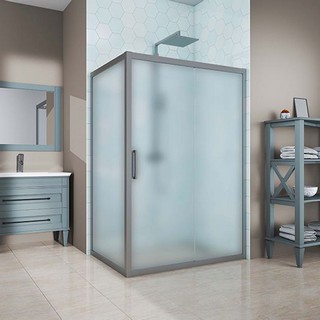 Душевой уголок Kubele DE019R-MAT-MT 155х80 см, профиль матовый хром