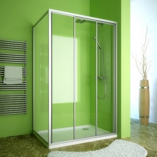 Душевой уголок GuteWetter Practic Rectan GK-403 правая 135x120 см стекло бесцветное, профиль матовый хром