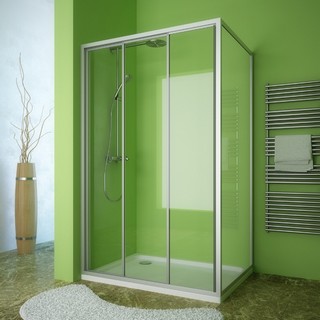 Душевой уголок GuteWetter Practic Rectan GK-403 левая 135x120 см стекло бесцветное, профиль матовый хром
