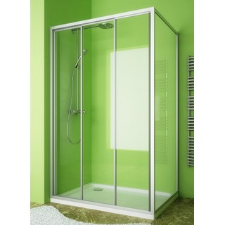 Душевой уголок GuteWetter Practic Rectan GK-403 левая 130x90 см стекло бесцветное, профиль матовый хром