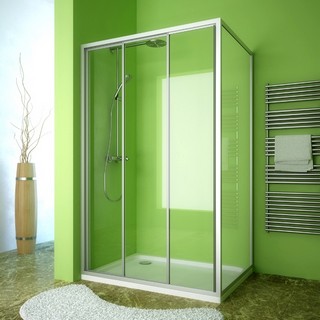 Душевой уголок GuteWetter Practic Rectan GK-403 левая 120x80 см стекло бесцветное, профиль матовый хром